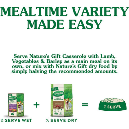 Nature's Gift Adult Wet Dog Food Casserole With Lamb Vegetables & Barley 1.2kg