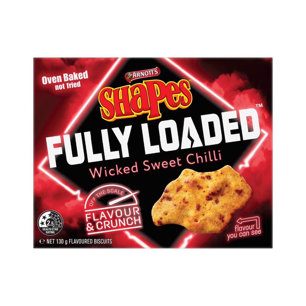 Arnott's Shapes Fully Loaded Crackers Sweet Chilli - 130g