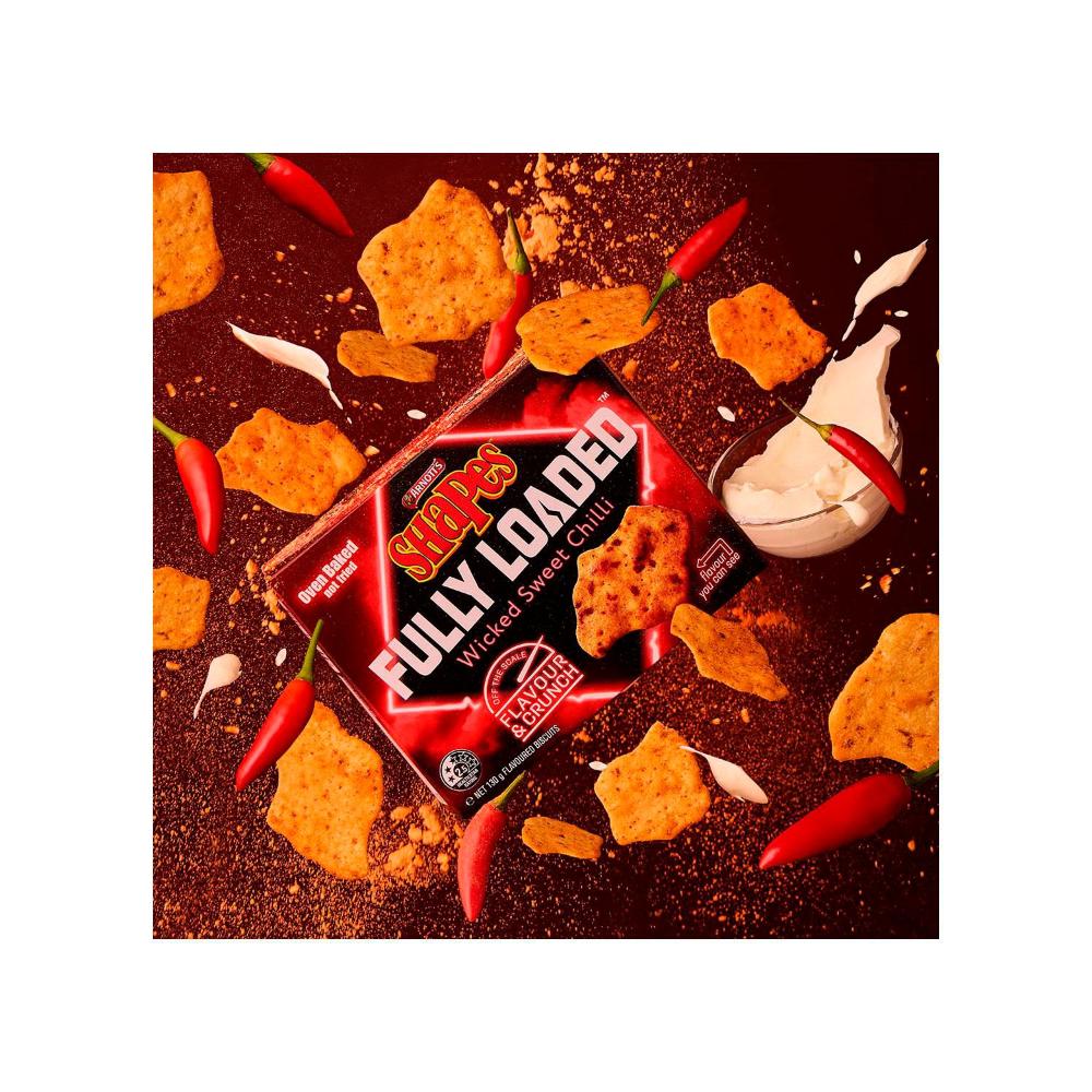 Arnott's Shapes Fully Loaded Crackers Sweet Chilli - 130g