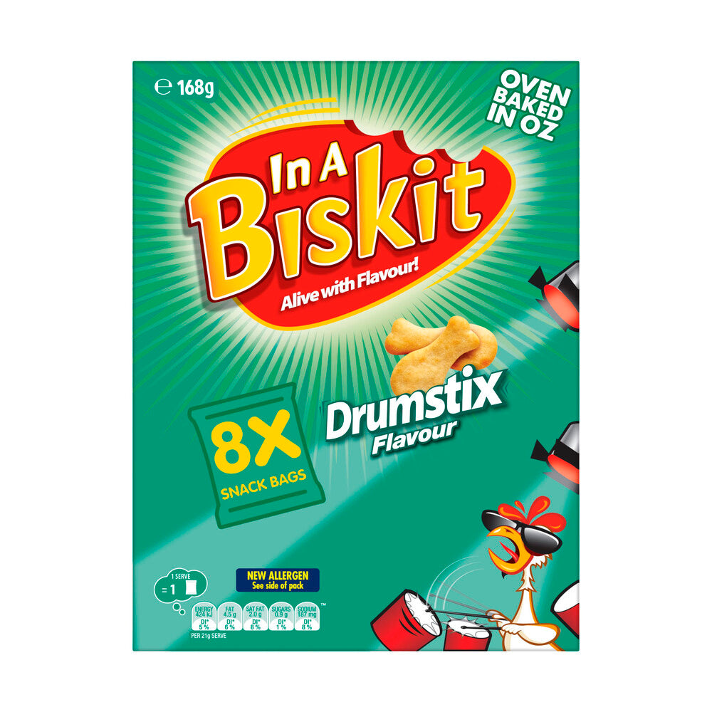 In A Biskit Chicken Drumstix Crackers Multipack 8 Pack - 168g