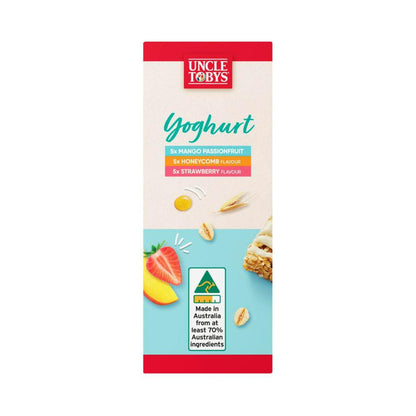 Une Tobys Yoghurt Variety Muesli Bars Value Pack School Lunchbox Snacks - 15 pack
