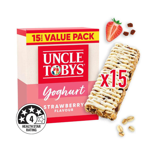 Uncle Tobys Yoghurt Strawberry Muesli Bars Value Pack School Lunchb ... 15 pack