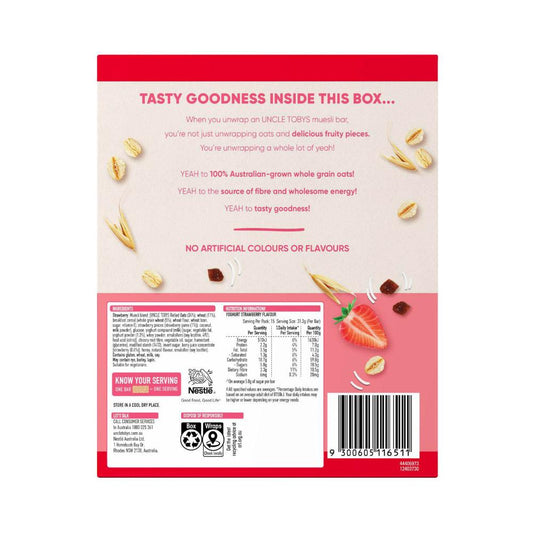 Uncle Tobys Yoghurt Strawberry Muesli Bars Value Pack School Lunchb ... 15 pack