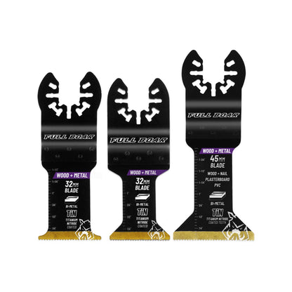 Full Boar Wood Metal Plunge Cut Multi Tool Blades - 32mm & 45mm - 3 Pack