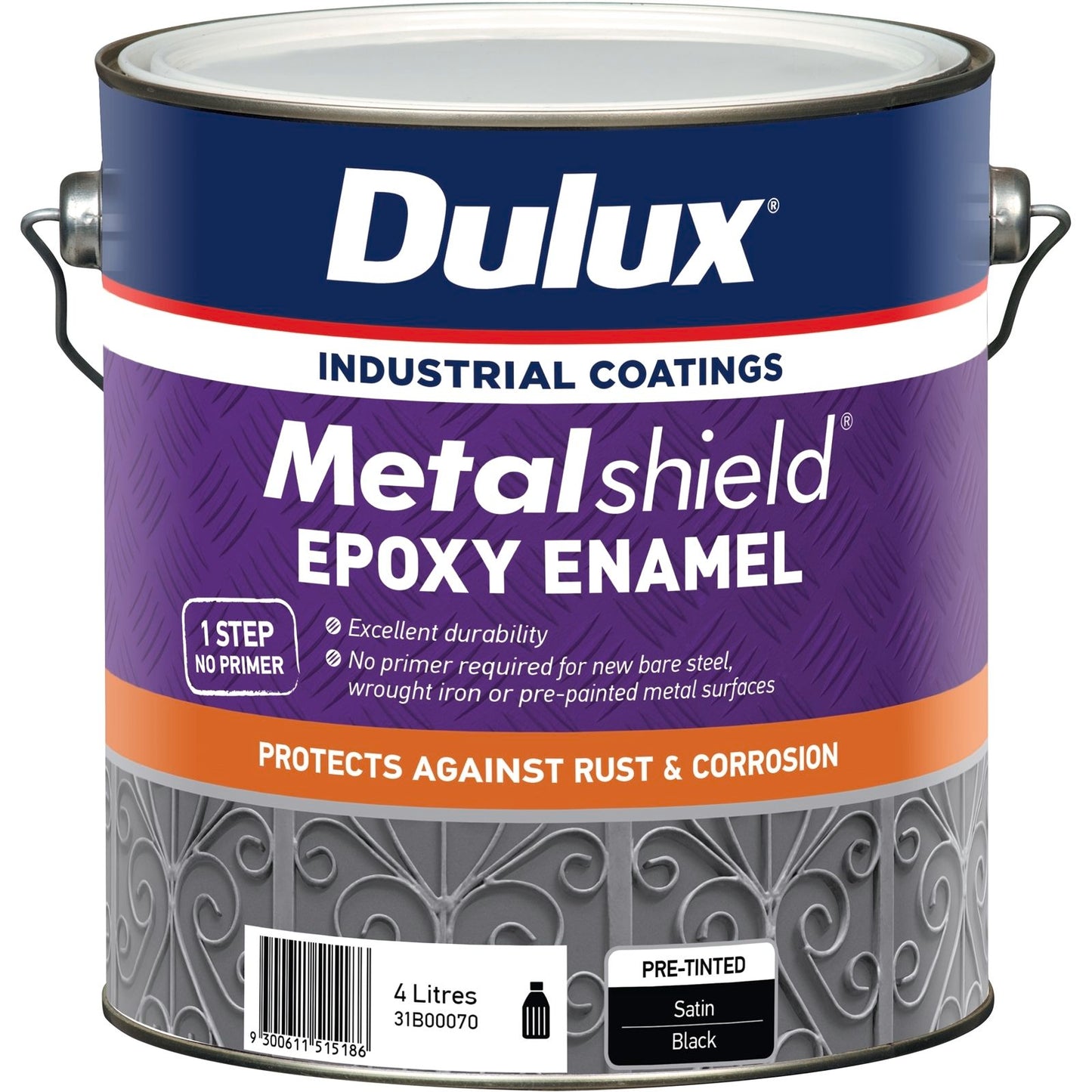 Dulux Metalshield Epoxy Enamel Satin Black - 4L