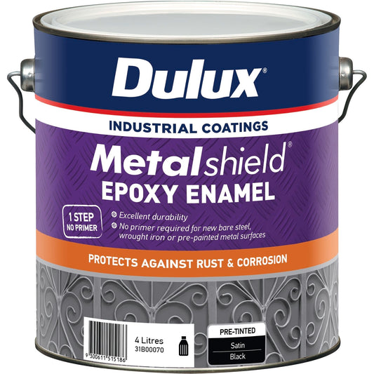 Dulux Metalshield Epoxy Enamel Satin Black - 4L