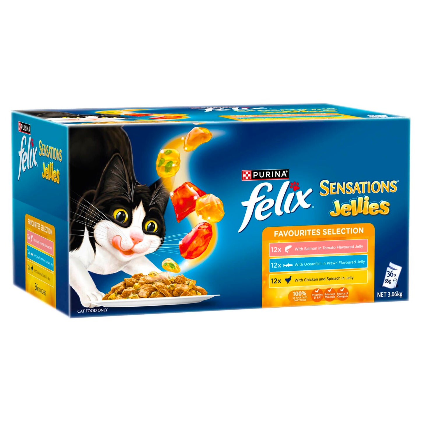 Felix Sensations Jellies Favourites Wet Cat Food - 85g - 36 Pack