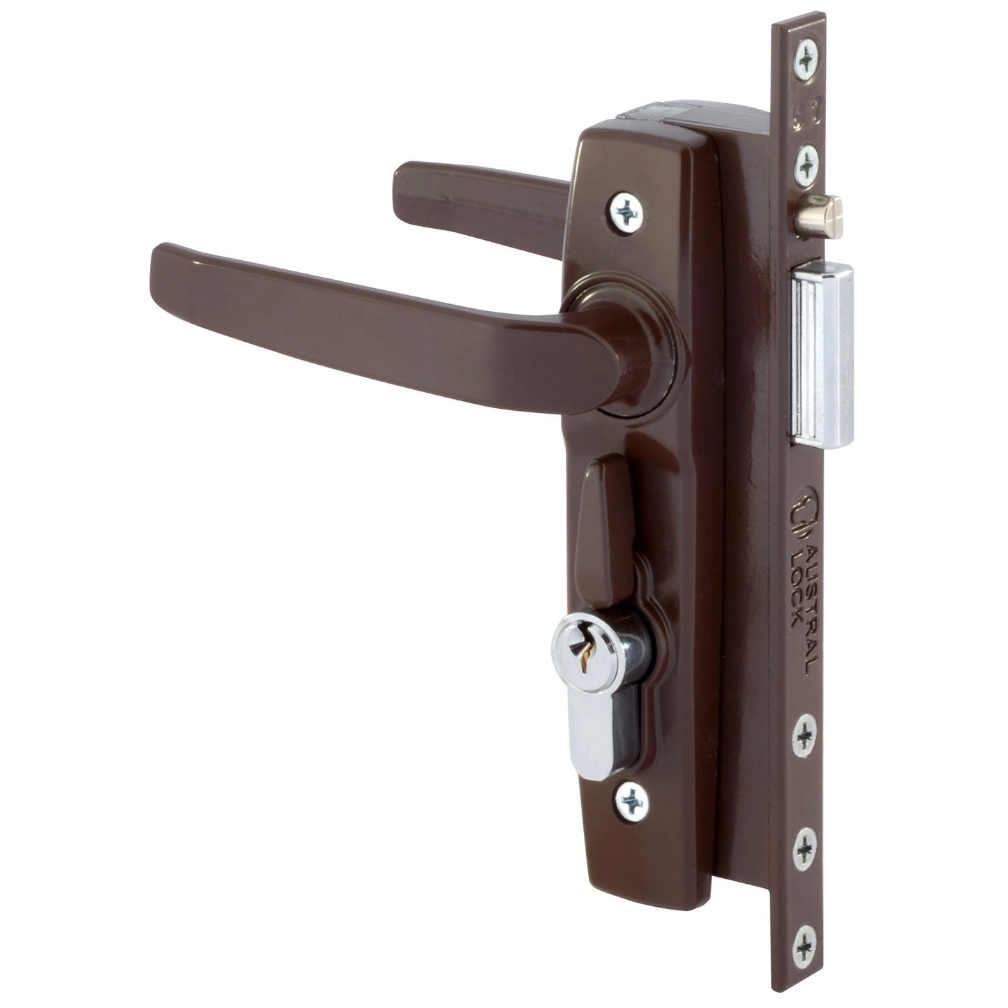 Gainsborough Brown Hinged Security Door Deadlock - 30 x 175mm