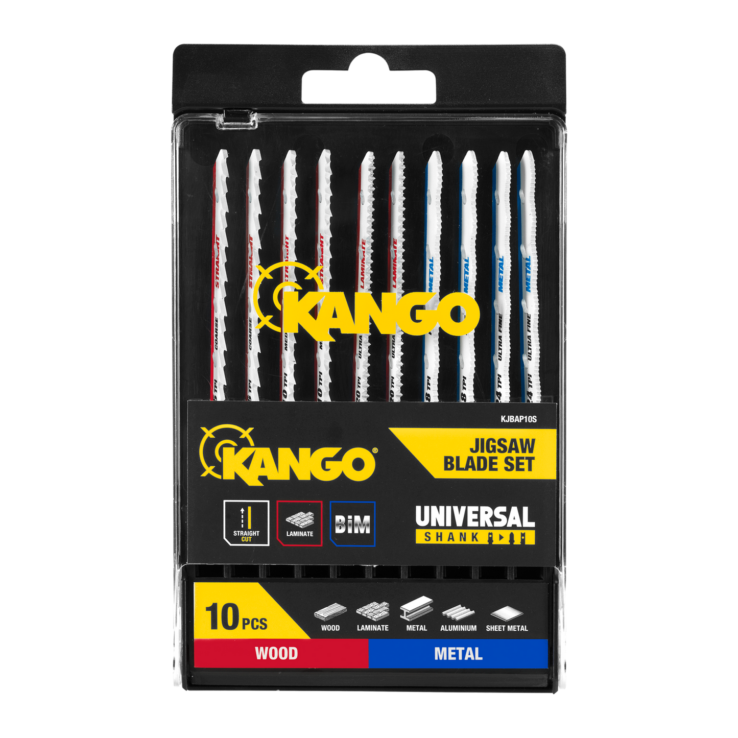 Kango All Purpose Jigsaw Blade Set - 10 Piece - 102 x 13 x 124mm