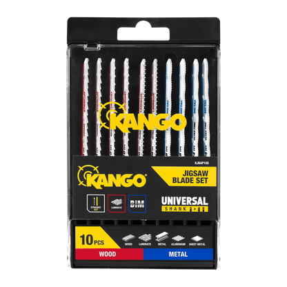 Kango All Purpose Jigsaw Blade Set - 10 Piece - 102 x 13 x 124mm