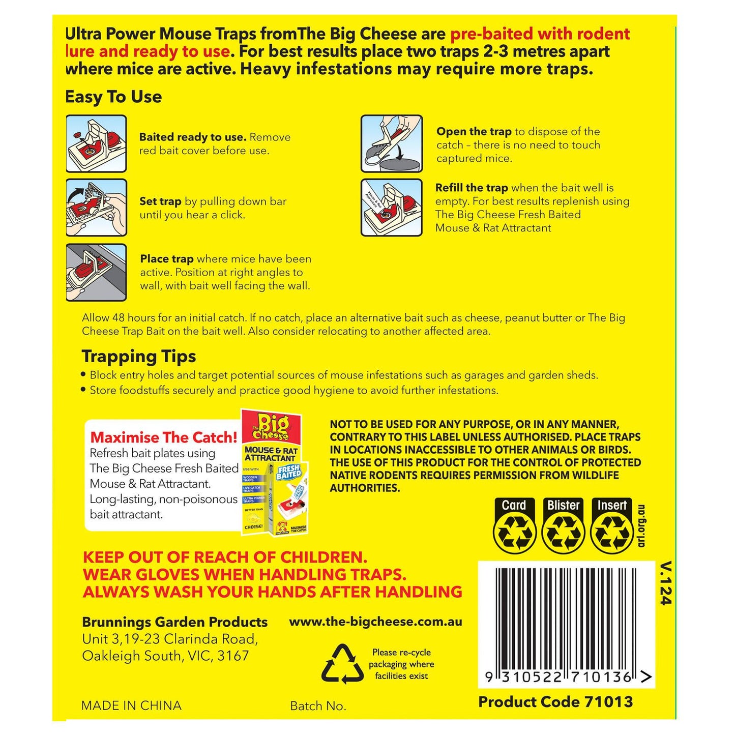The Big Cheese Ultra Power Mouse Trap - 2 Pack