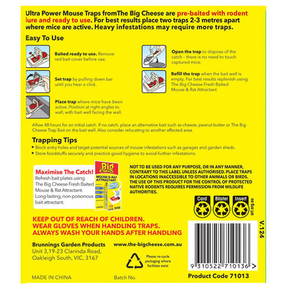 The Big Cheese Ultra Power Mouse Trap - 2 Pack