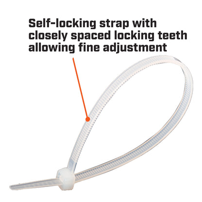 Crescent Natural Cable Ties - 300mm x 4.8mm - 100 Pack