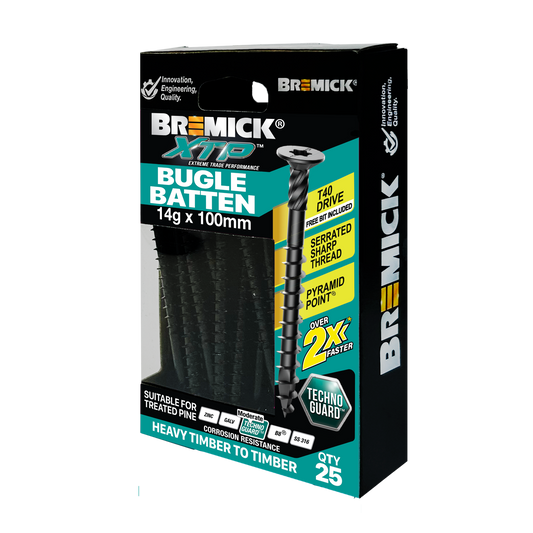 Bremick XTP Bugle Batten - 14g x 100mm - Black - 25 Pack