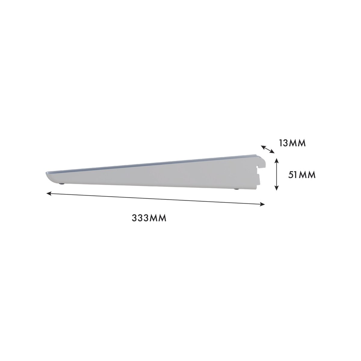 Flexi Storage 320mm White Double Slot Bracket Steel Easy Install