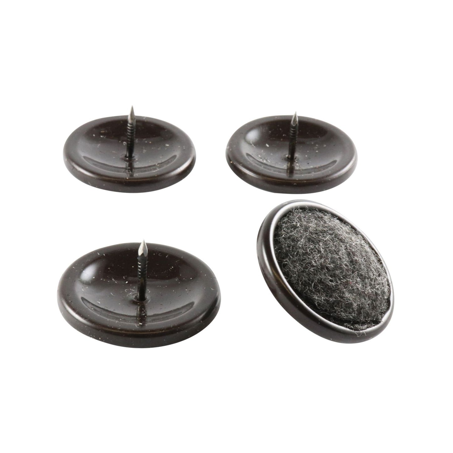 Surface Gard Round Castor Cup - 34mm - 4 Pack - Brown