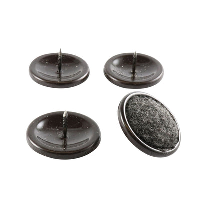 Surface Gard Round Castor Cup - 34mm - 4 Pack - Brown