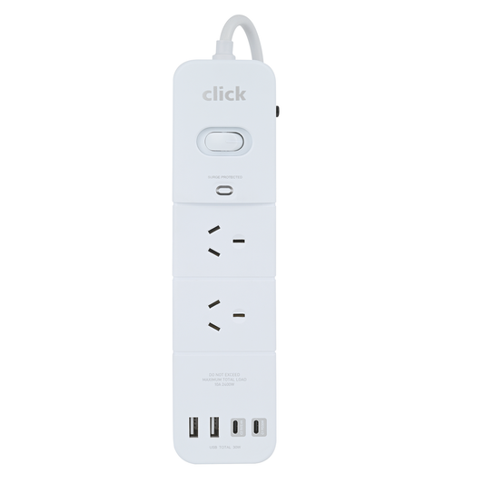 Click 6 Outlet 1m Powerboard