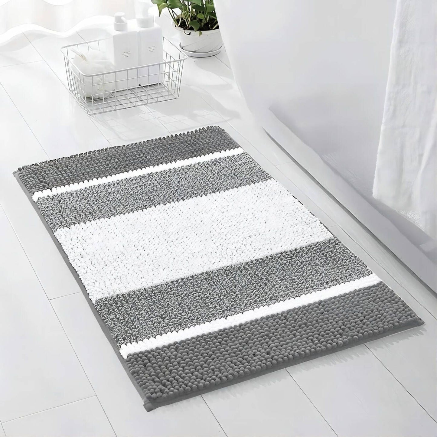 Barelli Chenille Bath Mat - 50 x 80cm - Grey