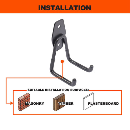 Everhang Small Garage U Hook - 45kg - 40 x 75 x 50mm - 4 Pack