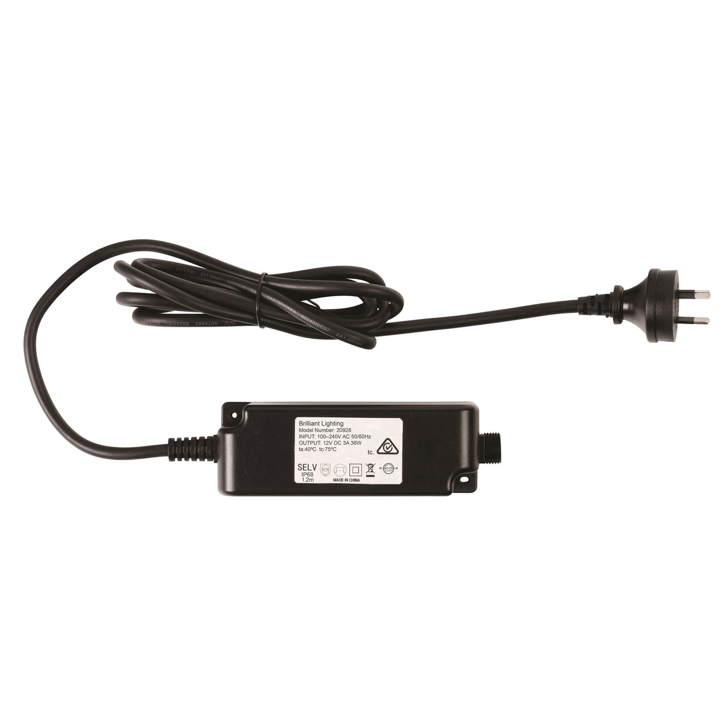 Brilliant LED DIY Universal Garden Transformer - 12V - 36W - Black - IP68
