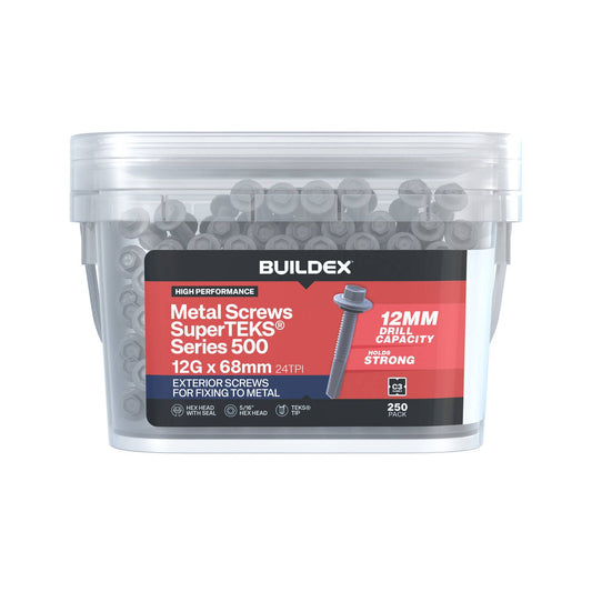 Buildex Galvanised Superteks Screws - 12g x 68mm - 250 Pack