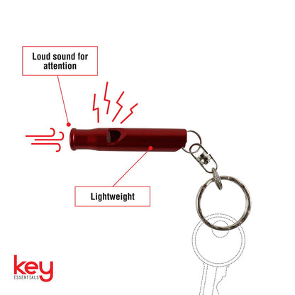 Key Essentials Key Ring Whistle - 57mm - Steel - Assorted Colours