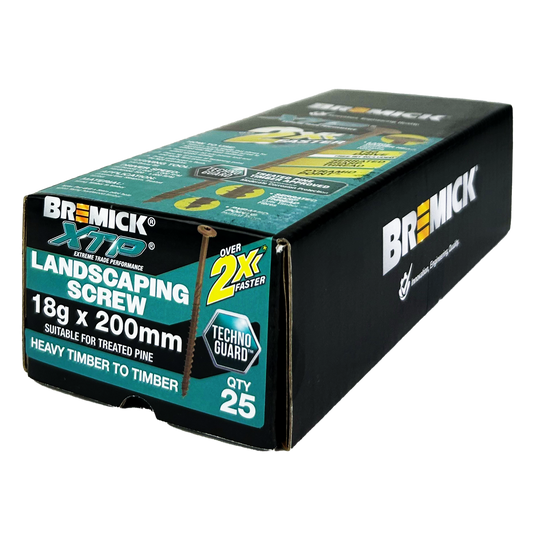 Bremick XTP Landscape Screws 18g x 200mm T40 Technoguard - 25 Pack