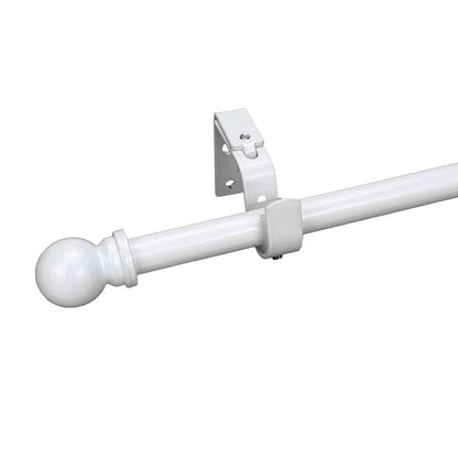 Pillar 16mm White Ball Curtain Rod Finials - 1 Pair - 70mm