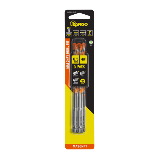 Kango Masonry Drill Bit 6.5mm x 150mm 5 Pack