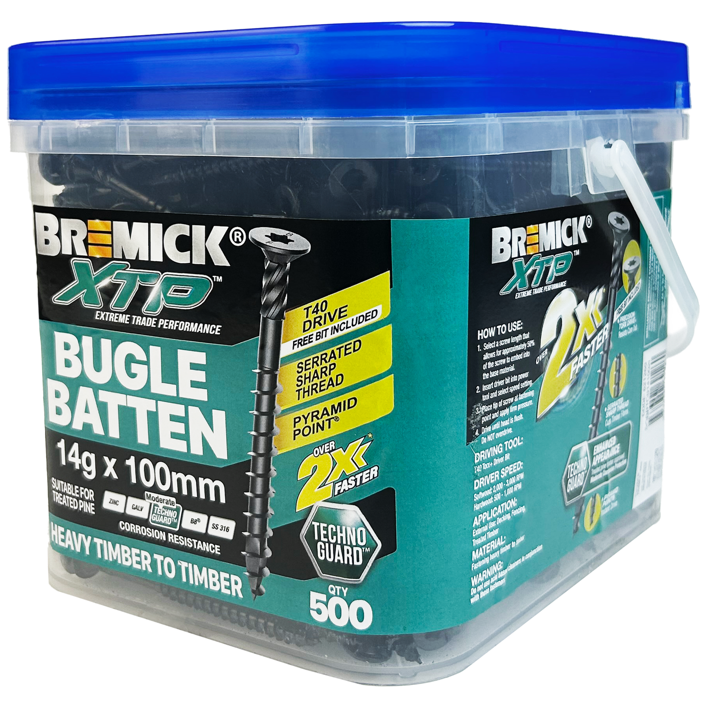 Bremick XTP Bugle Batten - 14g x 100mm - Black - 500 Pack