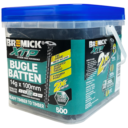 Bremick XTP Bugle Batten - 14g x 100mm - Black - 500 Pack