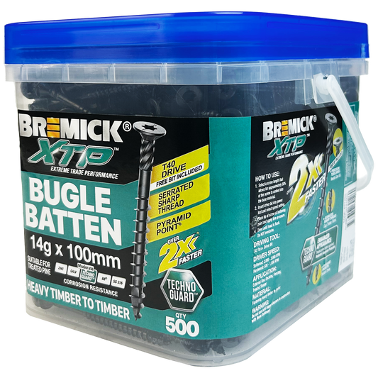 Bremick XTP Bugle Batten - 14g x 100mm - Black - 500 Pack