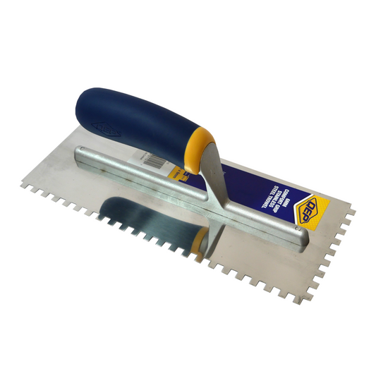 Qep Square Notch Trowel - 6mm - Stainless Steel - 280 x 115mm