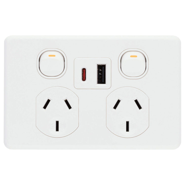 DETA X6 Double Powerpoint with USB A+C PD 30W Fast Charging