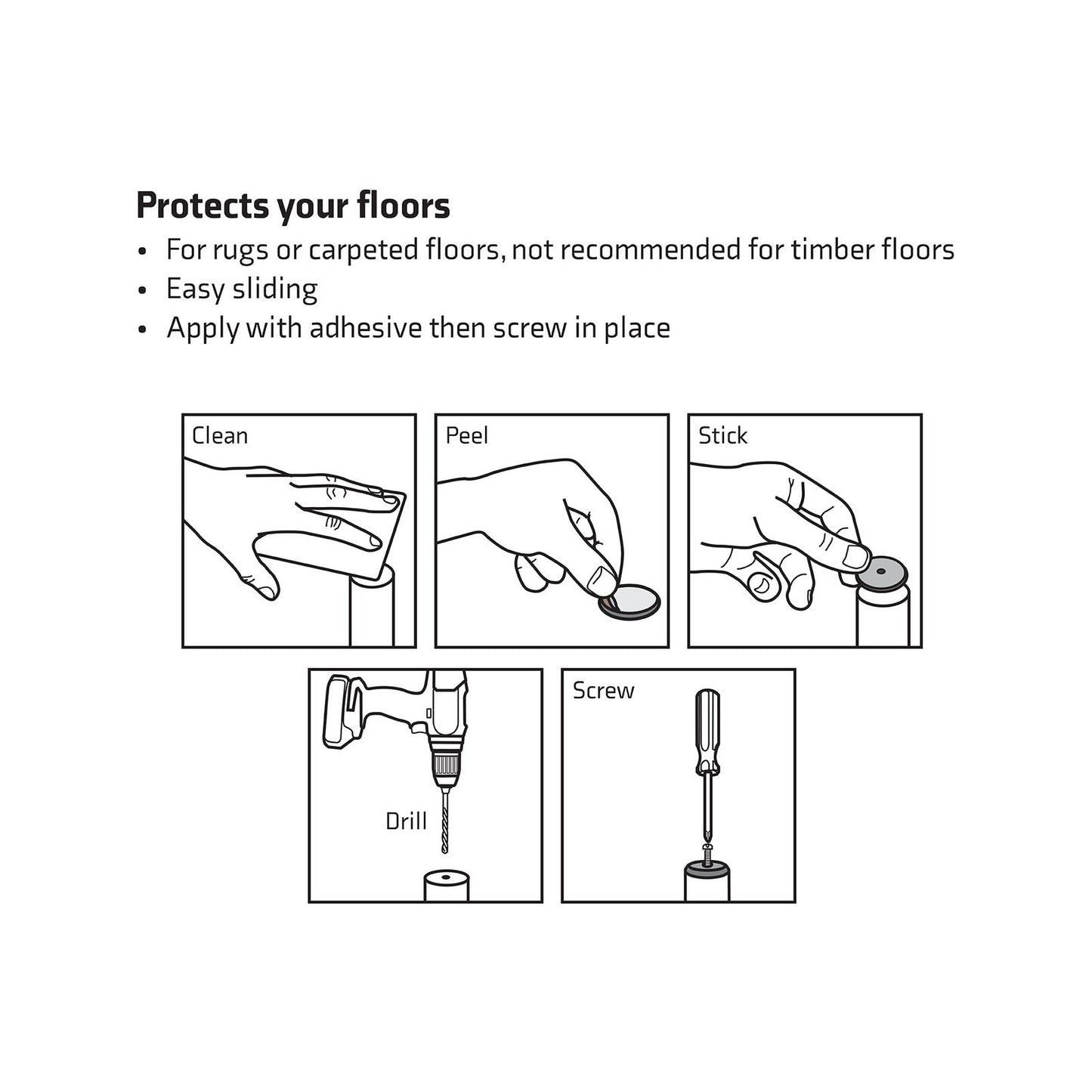 Surface Gard Slide Glide - 22mm - 8 Pack