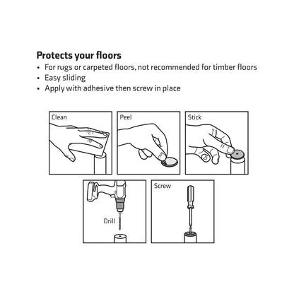 Surface Gard Slide Glide - 22mm - 8 Pack