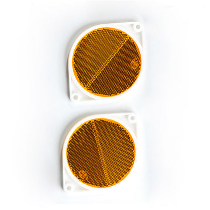 Sandleford Round Amber Reflector - 80mm - 2 Pack