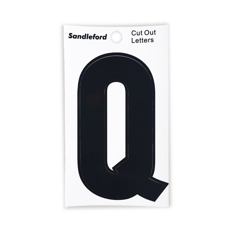 Sandleford Black Cut Out Self Adhesive House Letter Q - 85mm