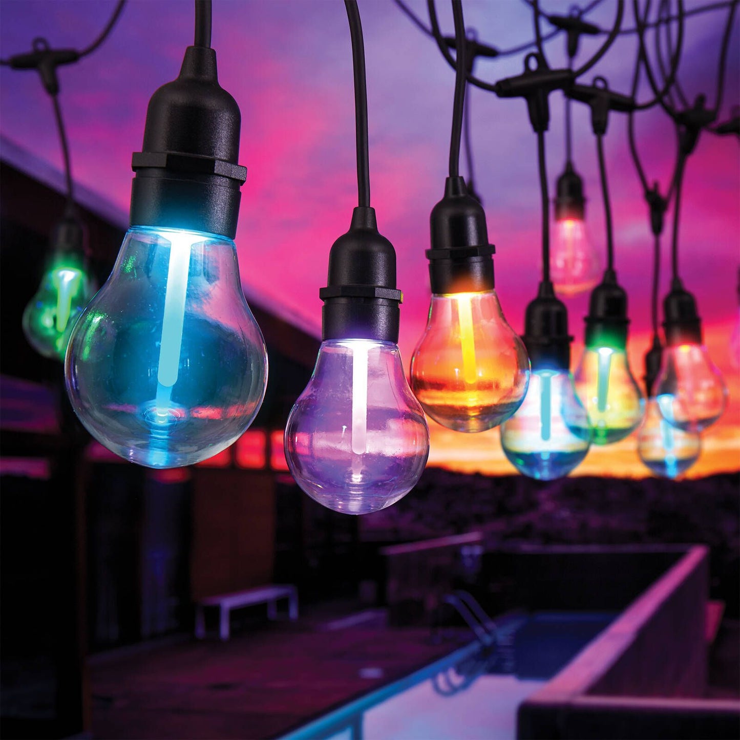 Lytworx Colour Change Connectable Minorca Party Lights - 12 Bulbs - 6.6m