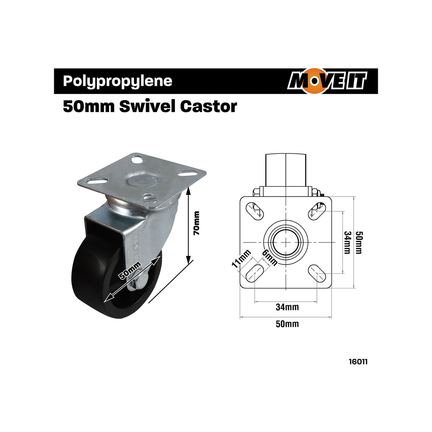 Move It Swivel Castor - 50mm