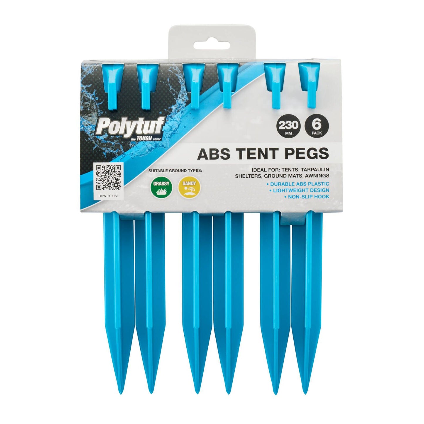 Polytuf ABS Tent Peg - 230mm - 6 Pack