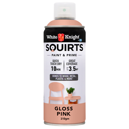 White Knight Squirts Pink Gloss Spray Paint - 310g