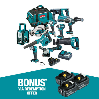 Makita Brushless Combo Kit - 10 Piece - 18V - DLX1042TX1