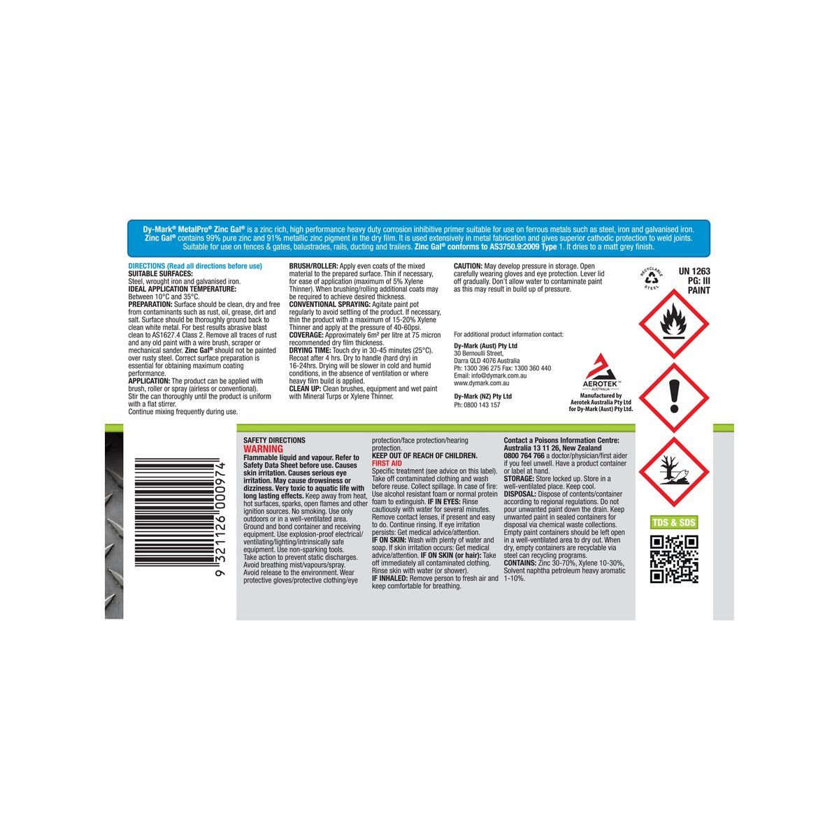 Dy Mark Metalpro Zinc Gal - 500ml