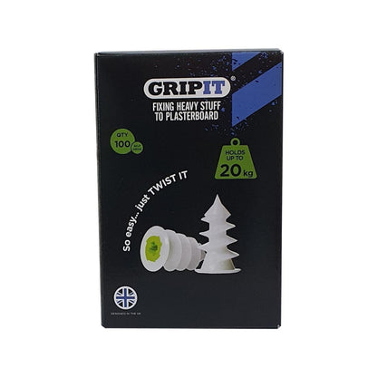 Gripit Green Self Drive Plasterboard Fixing 100 Pack - 20kg - 30mm