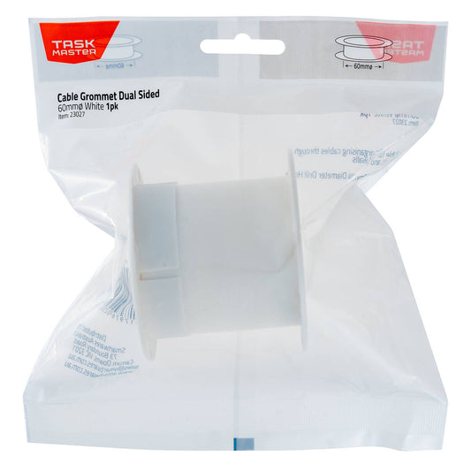 Taskmaster White Dual Sided Cable Grommet - 60mm