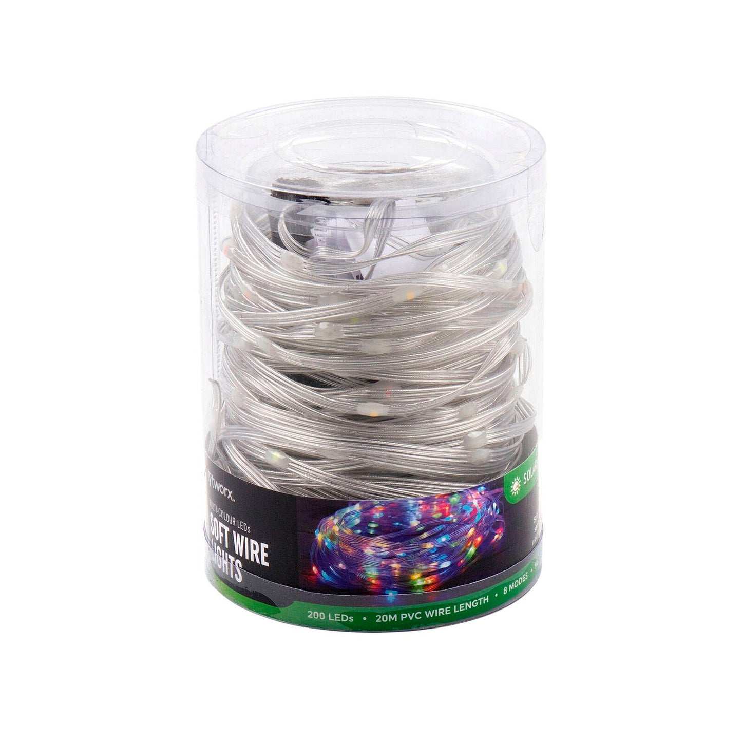 Lytworx 20m Multicolour Solar Soft Wire String Light - 200 LED