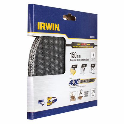 Irwin Orbital Sanding Disc - 150mm - Silicon Carbide - 120 Grit - 5 Pack