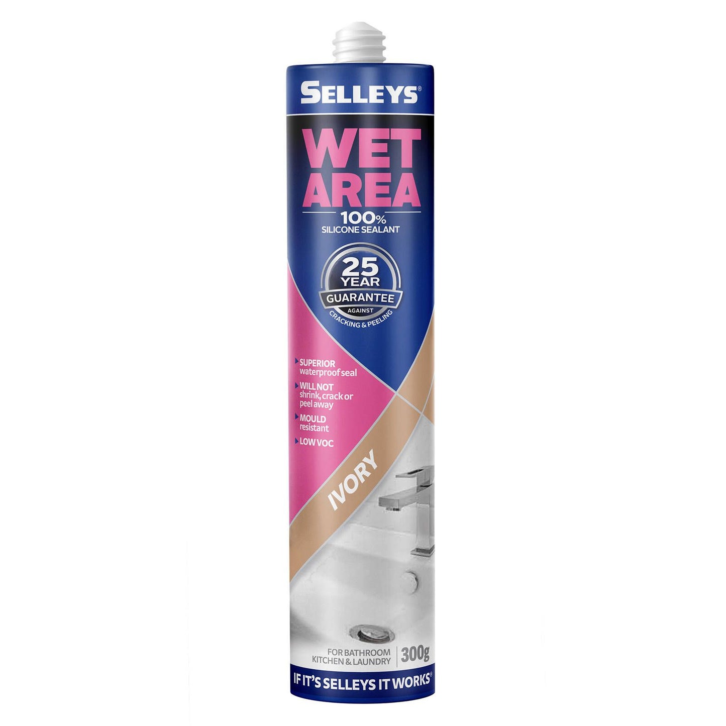 Selleys Ivory Waterproof Silicone Sealant - 300g